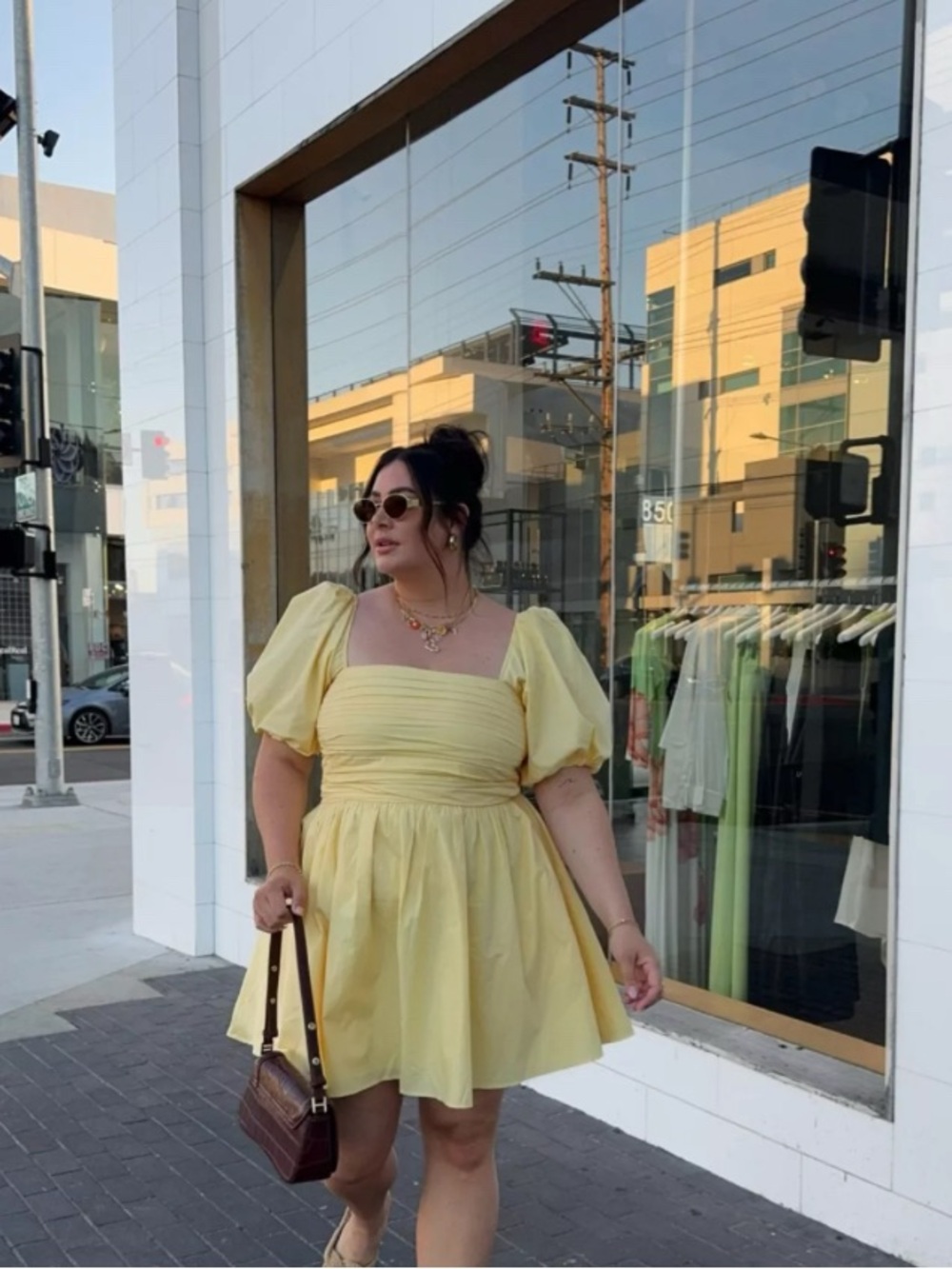 Abercrombie Poplin Puff Sleeve Dress